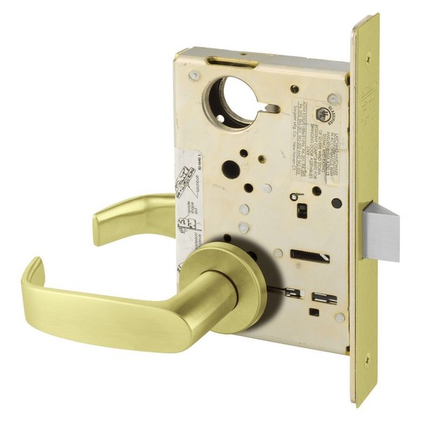 Sargent Grade 1 Passage or Closet Mortise Lock, L - Lever, LN - Rose, Field Reversible, ASA Strike, Stn Brss 8215 LNL 4